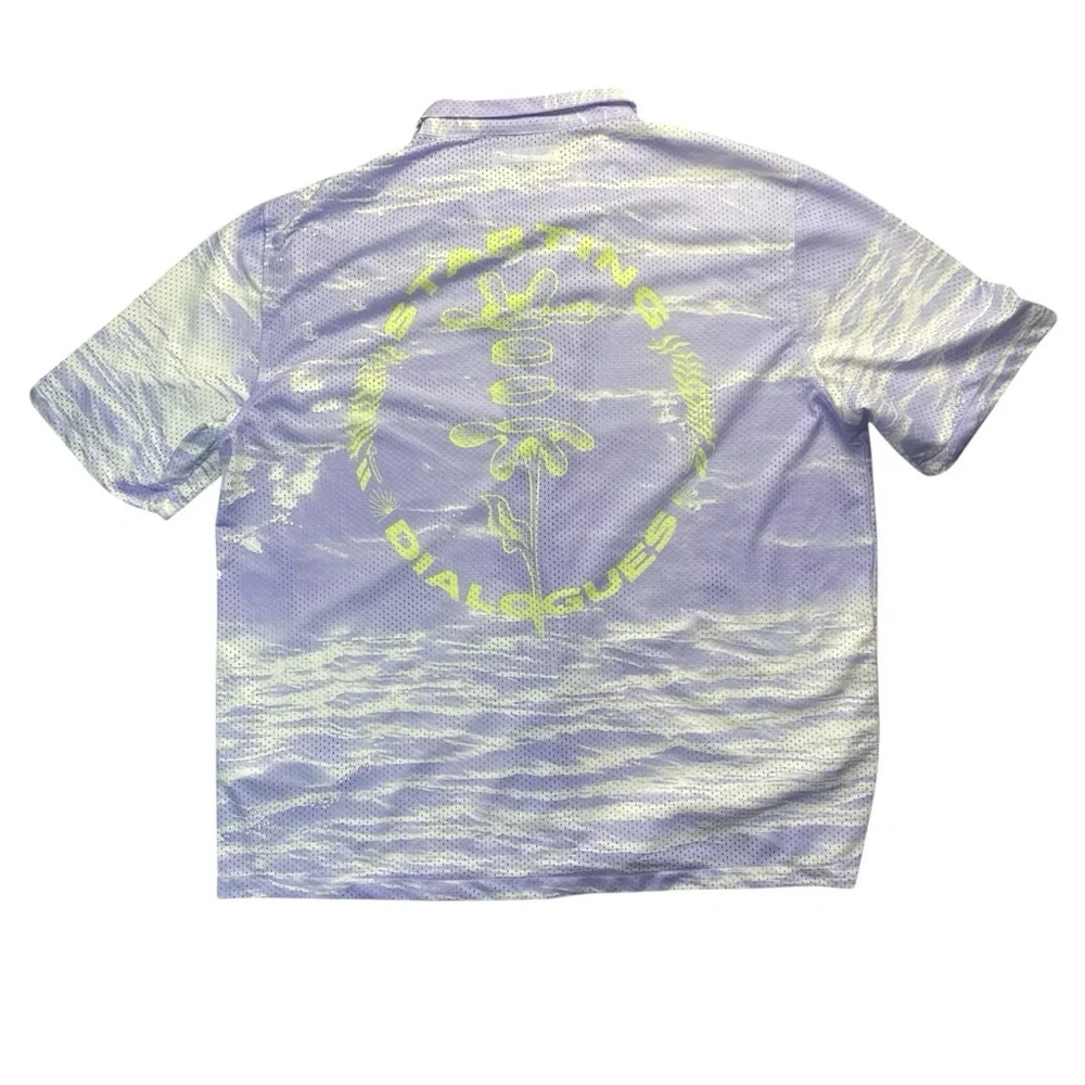 Zara Purple and White Casual Button Down Shirt size XL - Picture 8 of 10